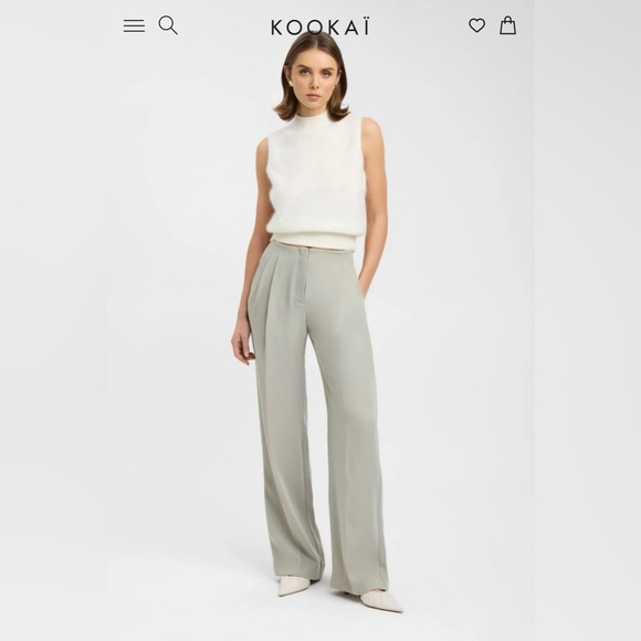Kookai Pants - Kookai Maria Mid-Rise Pleated Pants | NWT | Size 0 & 2 | Pale Sage Green